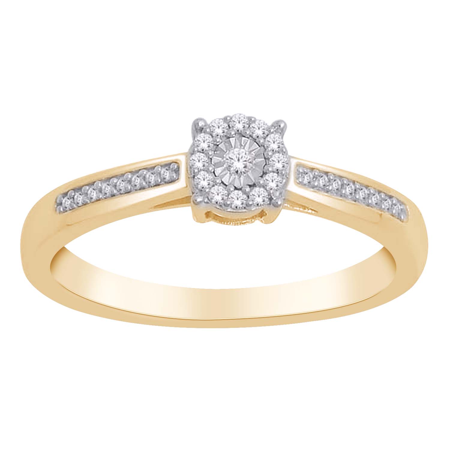 14ct YG Illusion Set Diamond Cluster Ring - Knights The Jewellers ...