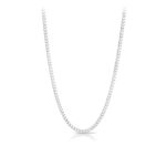 Silver Flat Diamond Cut Curb Chain 50cm_0