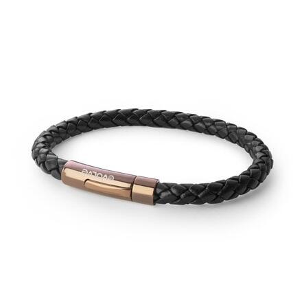 Evolve Latitude Bracelet - Black Leather with Copper Clasp_0