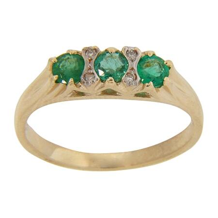 9ct Emerald and Diamond Ring_0