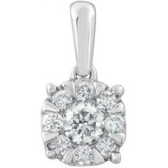 9ct White Gold Diamond Pendant_0