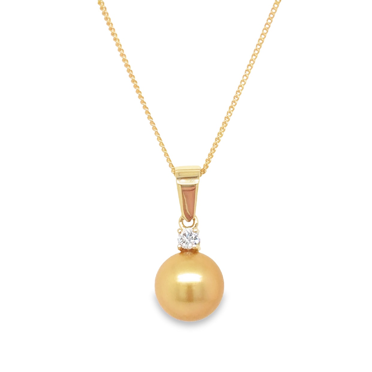 Golden Pearl Pendant Diamond Set Bale - Knights The Jewellers Online ...