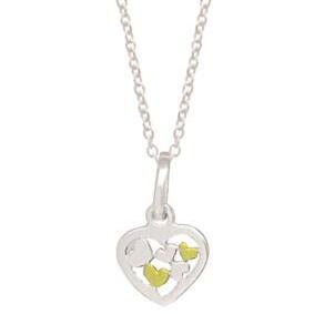 Sterling Silver Two Tone Heart Pendant_0