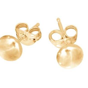 9ct Gold Flat Ball Stud Earrings 6.6mm_0