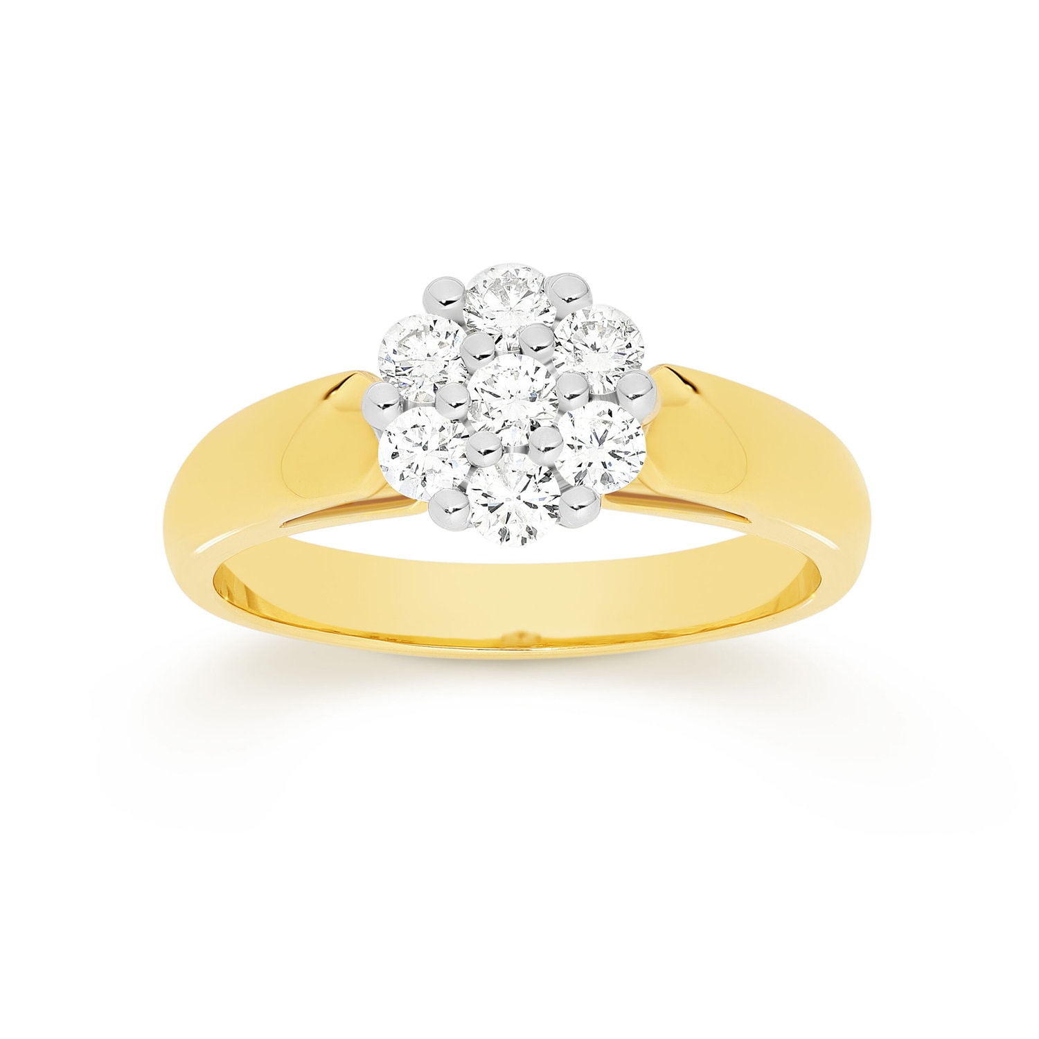 9ct Gold Cluster Diamond Ring - Knights The Jewellers Online Jewellery ...