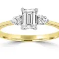 Gold Emerald Cut Diamond Ring_0