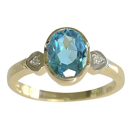 9ct Yellow Gold Blue Topaz Ring_0