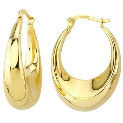 Gold Silver Filled Oval Hoops_0