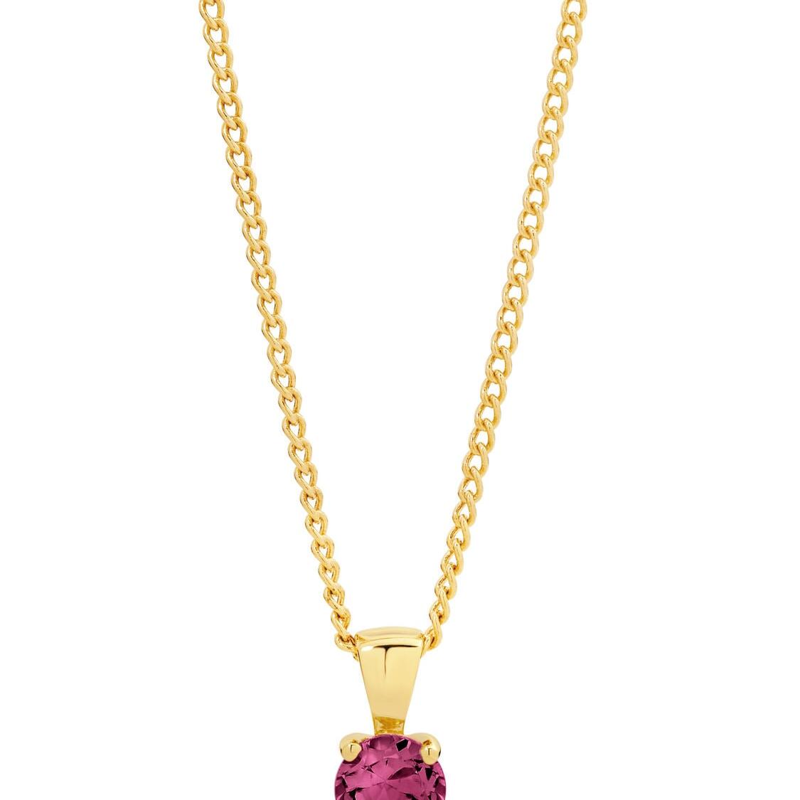 9ct Gold Garnet Pendant & Gold Plated Chain_0