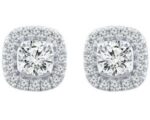 9ct White Gold Square Diamond Stud Earrings_0