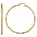 9ct Yellow Gold Plain Tube Hoop Earrings_0