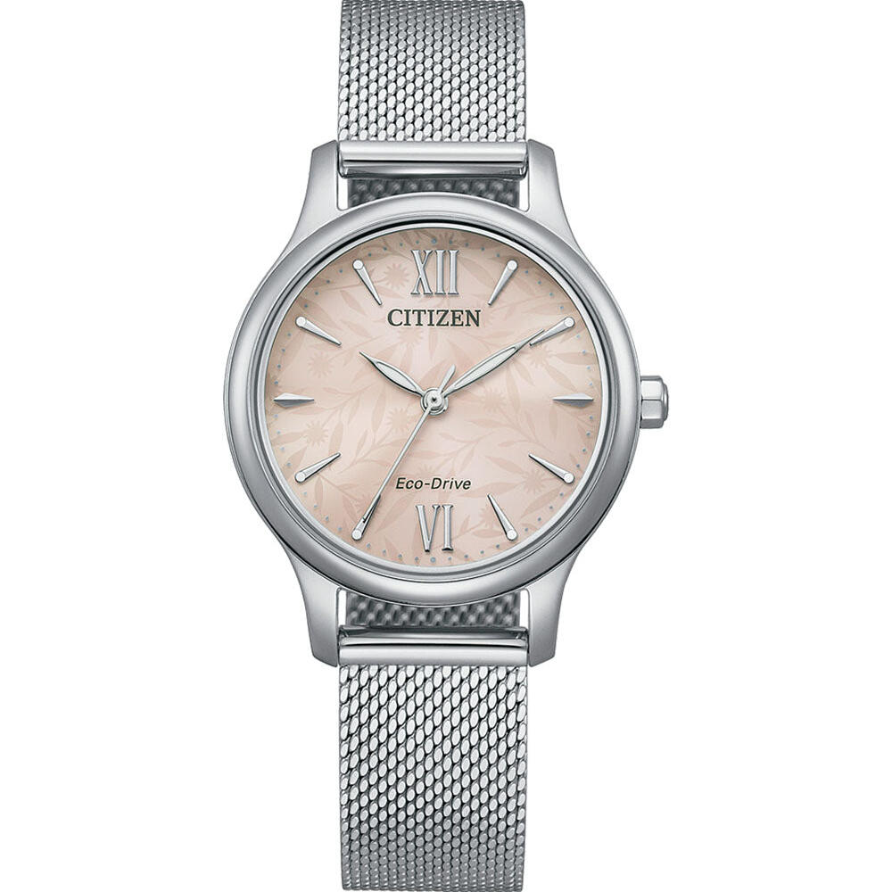 Citizen Ladies Silver and Pink Eco Drive Watch_0