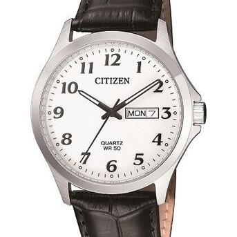 Citizen Analoge 50mt Watch Black Leather Strap_0