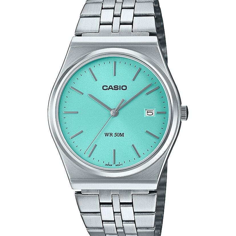 Casio Analogue Silver Light Blue_0