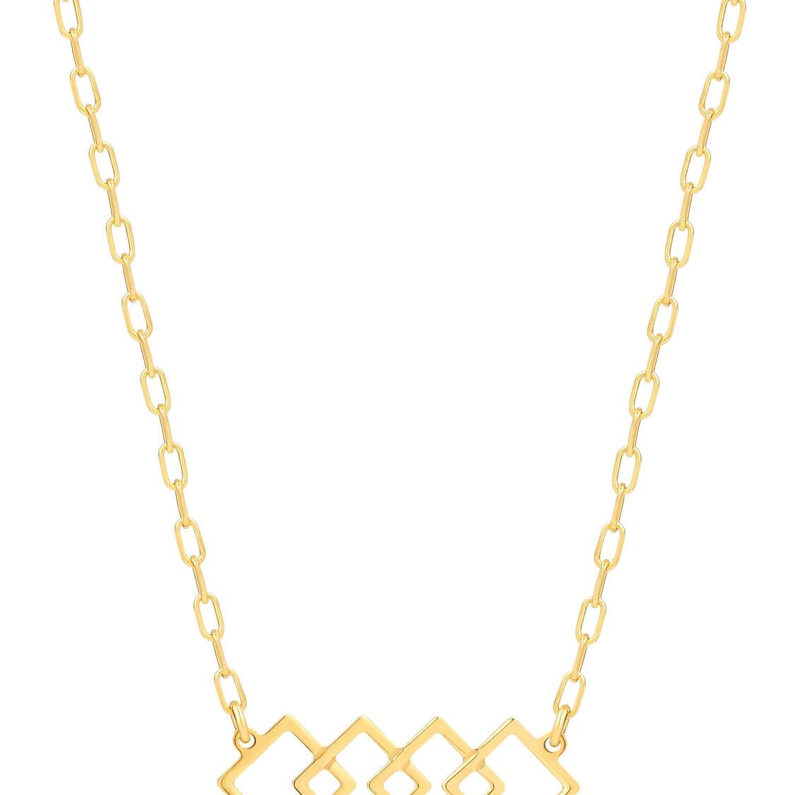 Sterling Silver Yellow Gold Plated Geometric Necklace_0