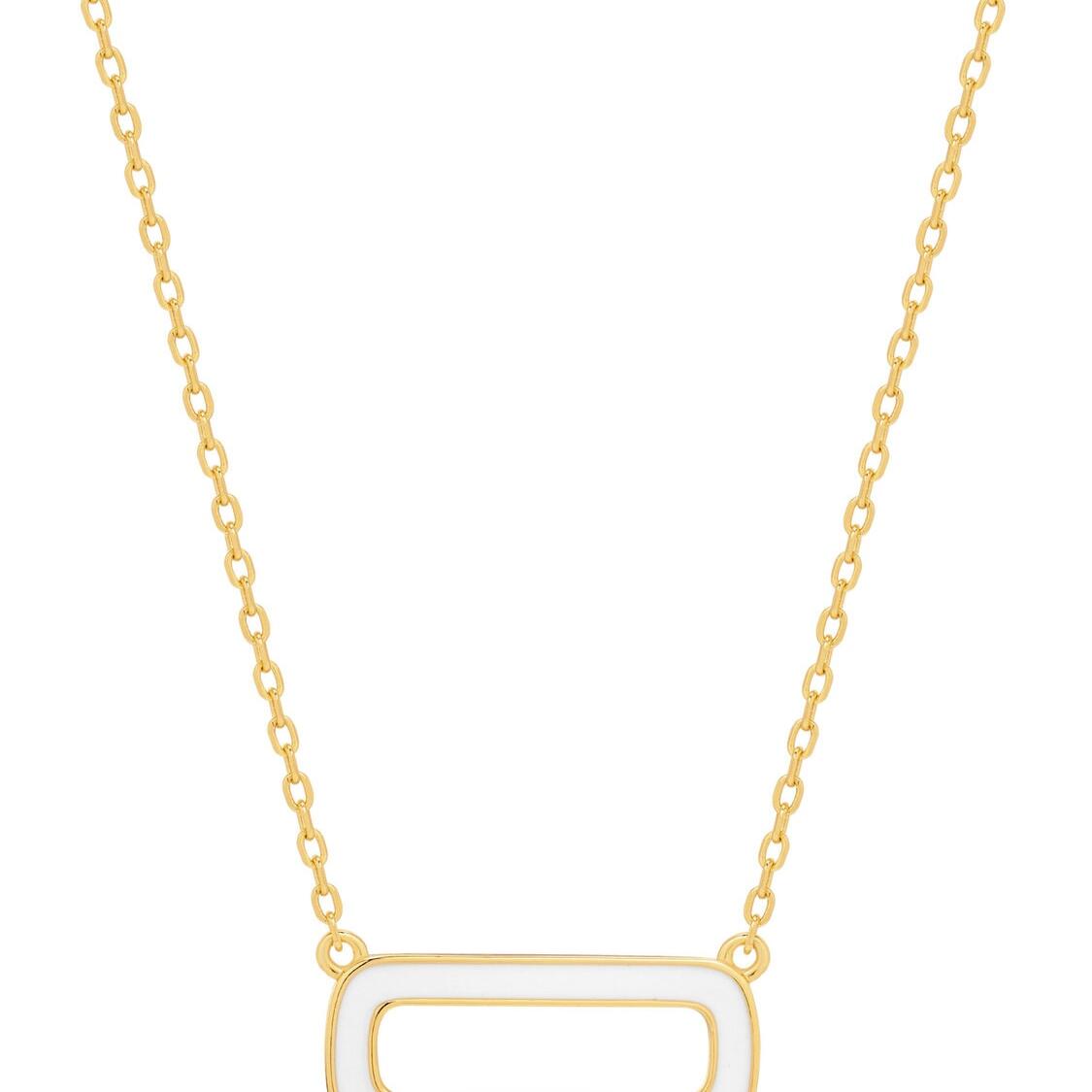 Gold Plated Rectangle Necklace_0