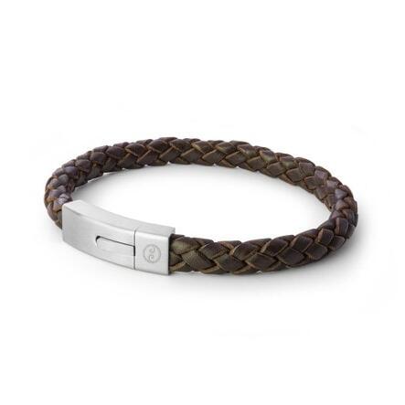 Brown Leather Latitude bracelet 20cm_0