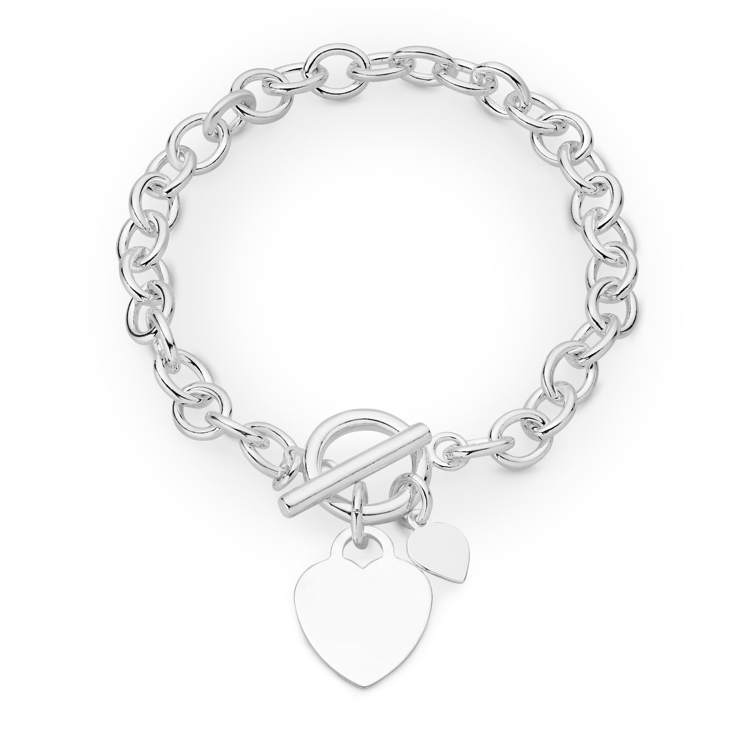 Silver Bracelet with Heart T-Bar_0