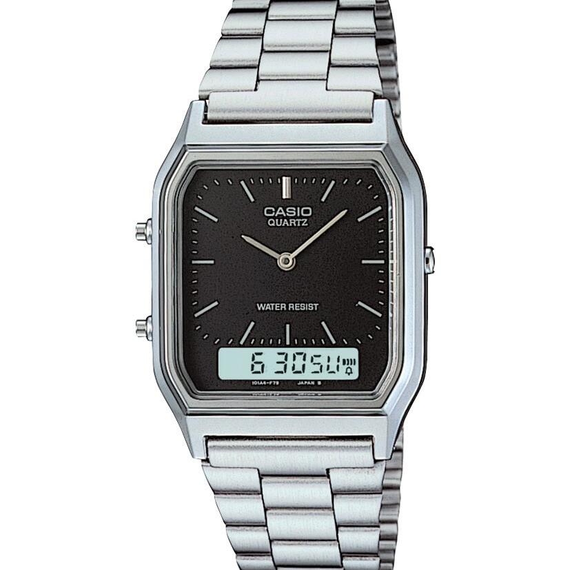 Casio Vintage Silver and Black Duo Watch_0