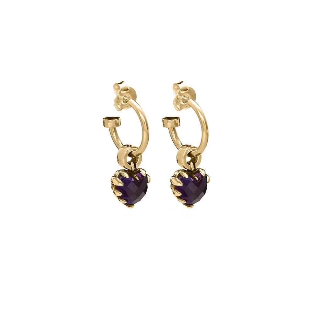 Stolen Girlfriends Club Gold Plated Love Claw Anchor Earrings Amethyst_0