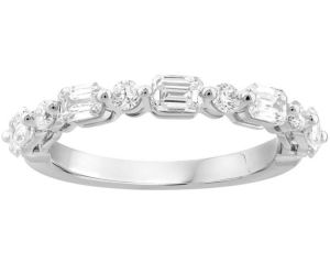 18ct White Gold Baguette and Round Lab Grown Diamond Ring_0