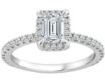 18ct White Gold Emerald Cut Lab Grown Diamond Ring_0