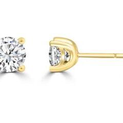 18ct Yellow Gold 1ct Solitaire Lab Grown Diamond Studs_0