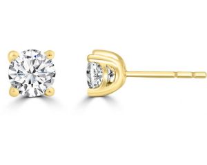 18ct Yellow Gold 1ct Solitaire Lab Grown Diamond Studs_0