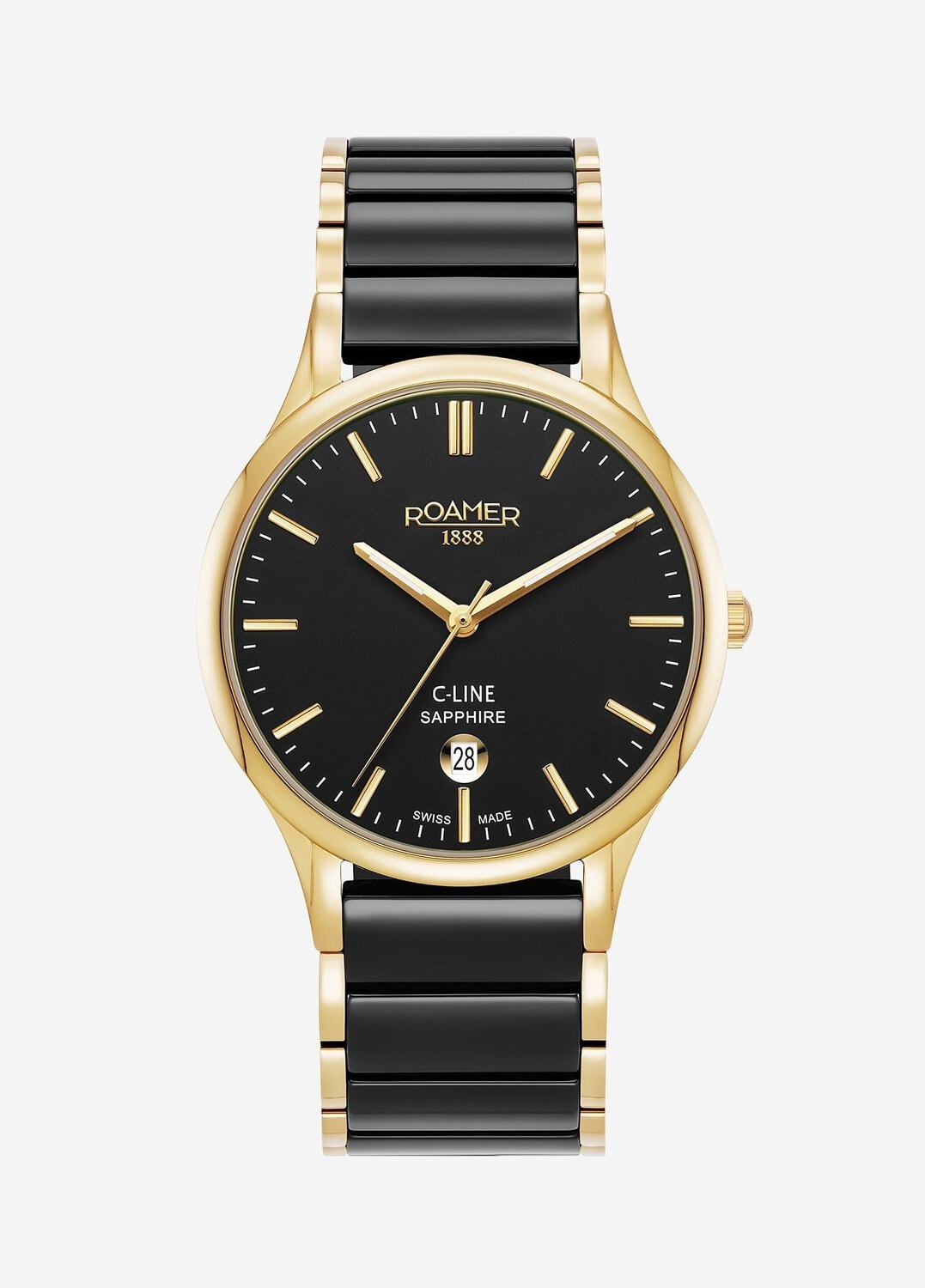 Roamer Gents Gold and Black Ceramic Analogue Watch_0