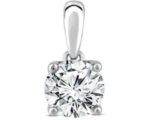 18ct White Gold Round Lab Grown Diamond Pendant_0