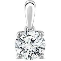 18ct White Gold Round Lab Grown Diamond Pendant_0