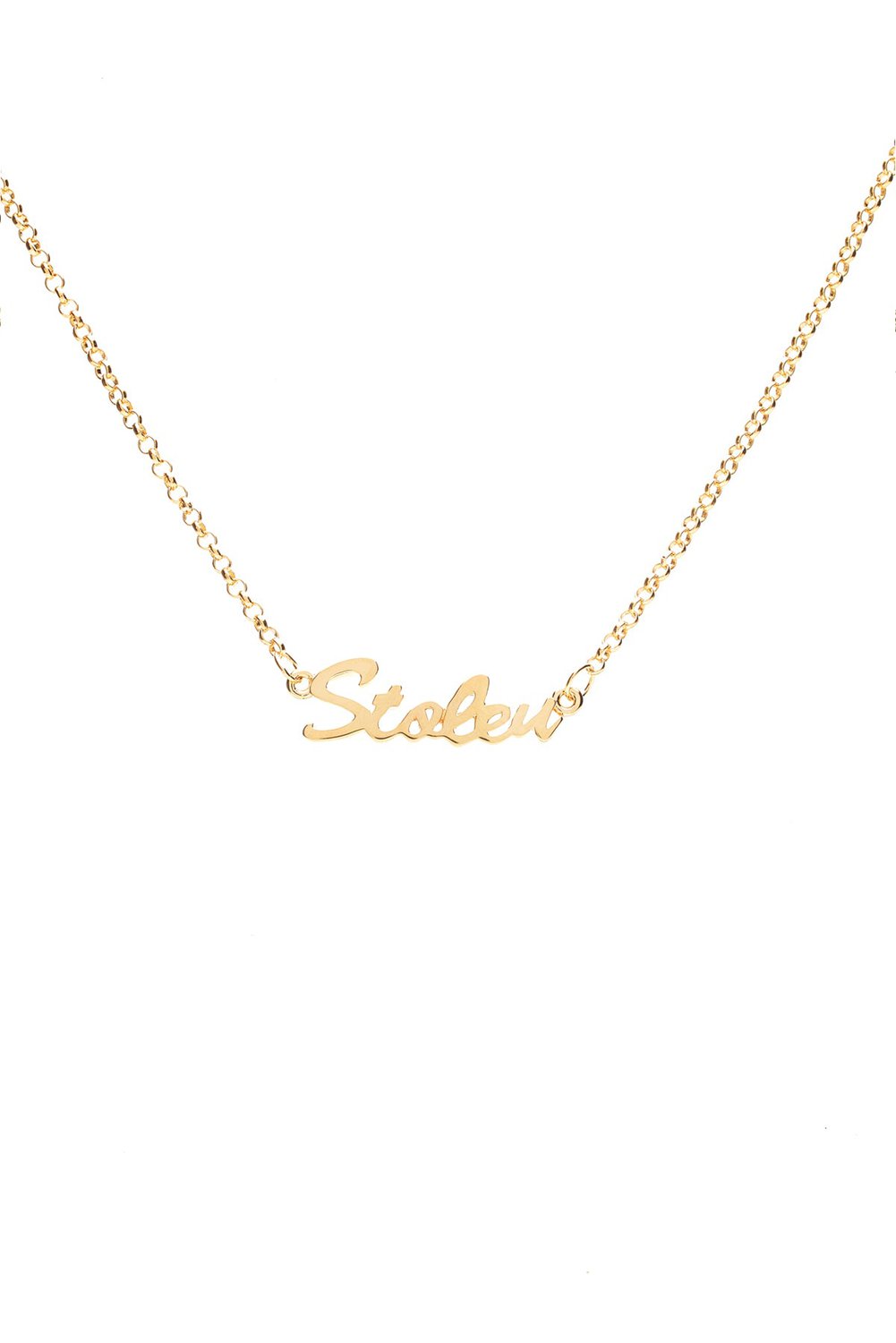 Stolen Girlfriends Club Gold Plated Script Necklace_0