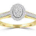 Gold Diamond Oval Cluster Ring_0