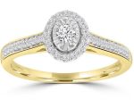 Gold Diamond Oval Cluster Ring_0