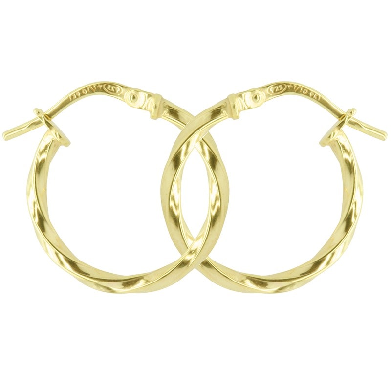 9ct yg sf twisted hoop earrings_0