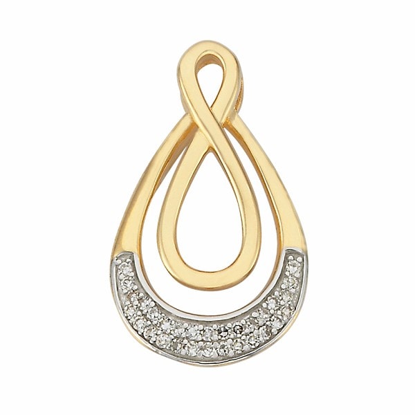 9ct Gold Infinity Diamond Twist Pendant_0