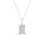 White Gold Diamond Solitaire Necklace_0