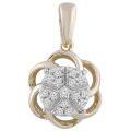 Gold Diamond Flower Pendant_0