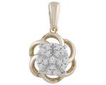 Gold Diamond Flower Pendant_0