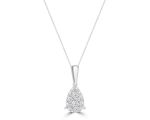 White Gold Diamond Teardrop Pendant_0