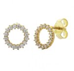 9ct Gold CZ Circle Studs_0