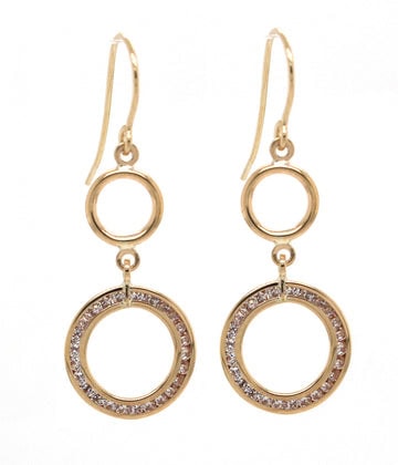 Gold CZ Drop Earrings_0