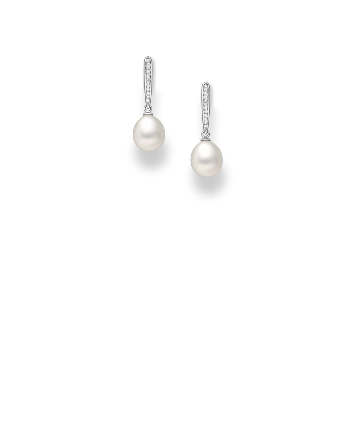 Pearl and CZ Drop Earrings_0