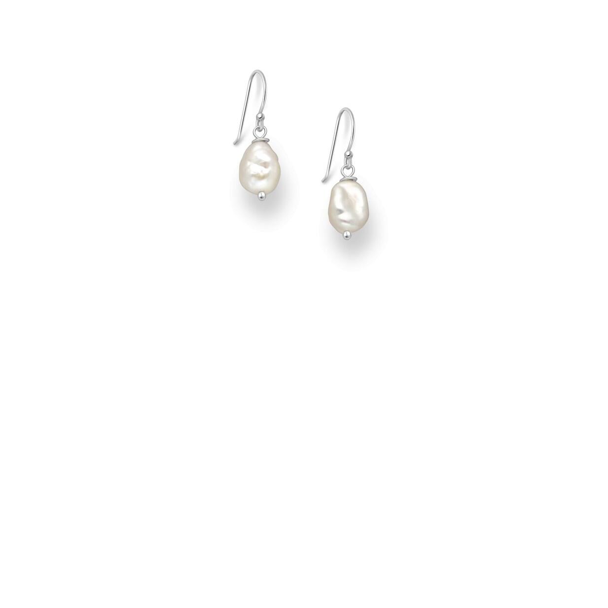 Baroque White Pearl Drop Earrings_0