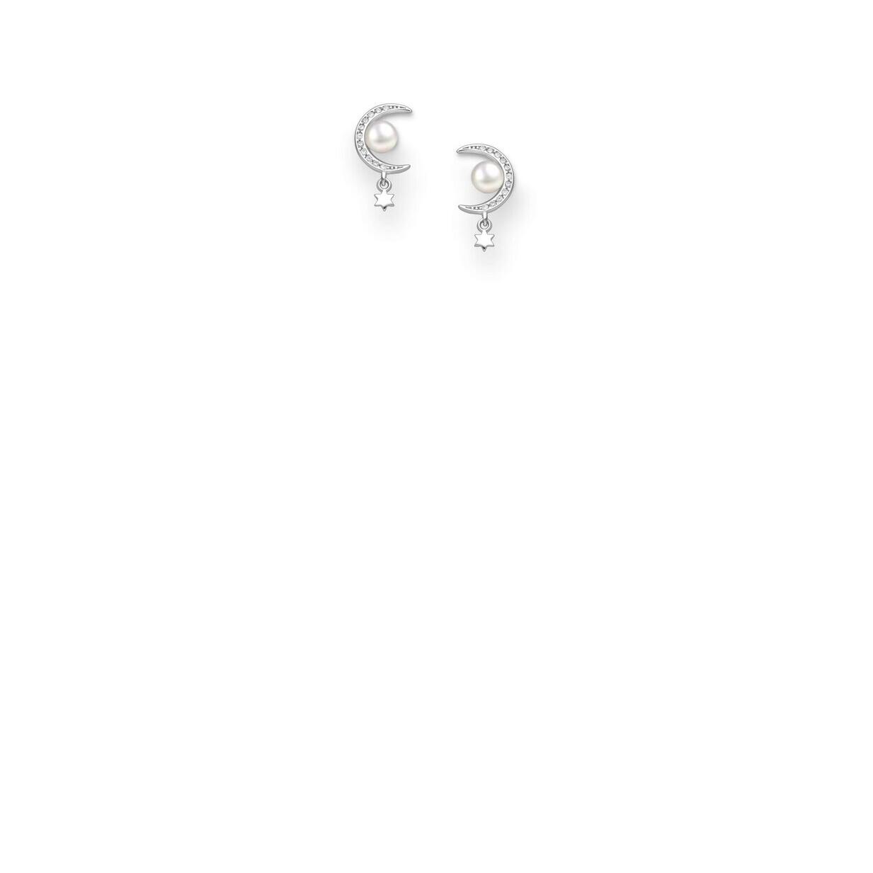 White Pearl Stud Earrings Sterling Silver_0