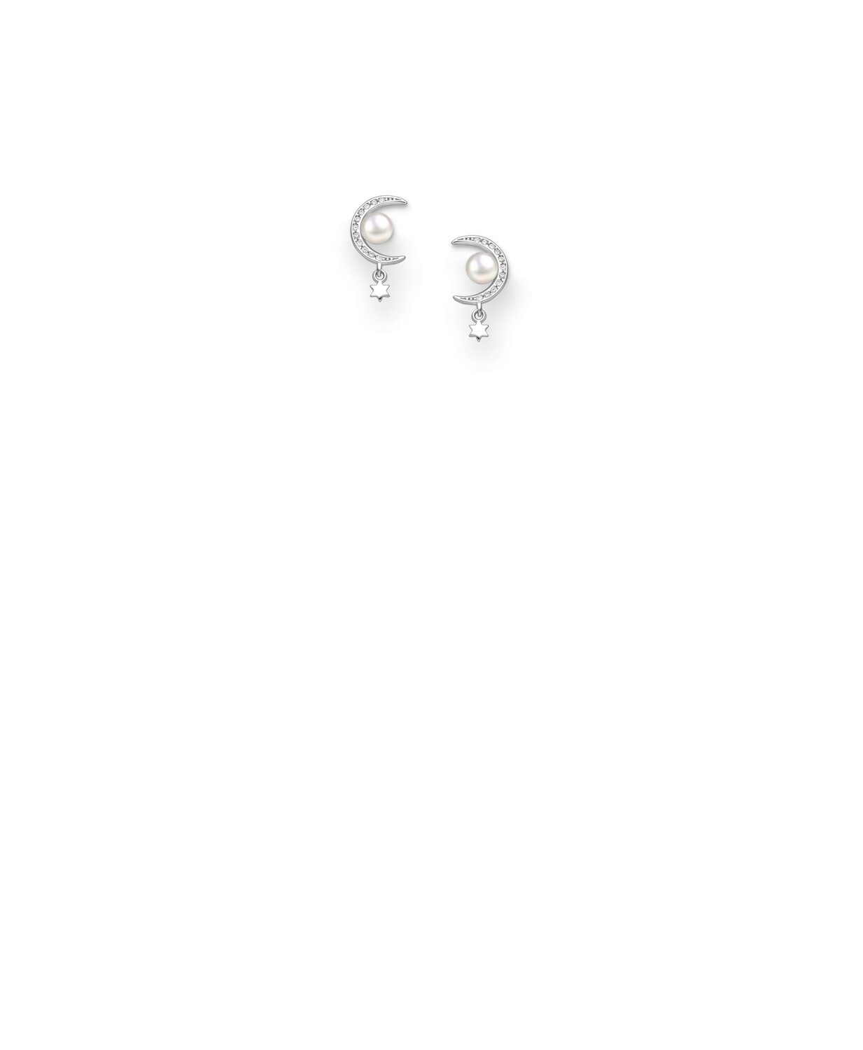 White Pearl Stud Earrings Sterling Silver_0