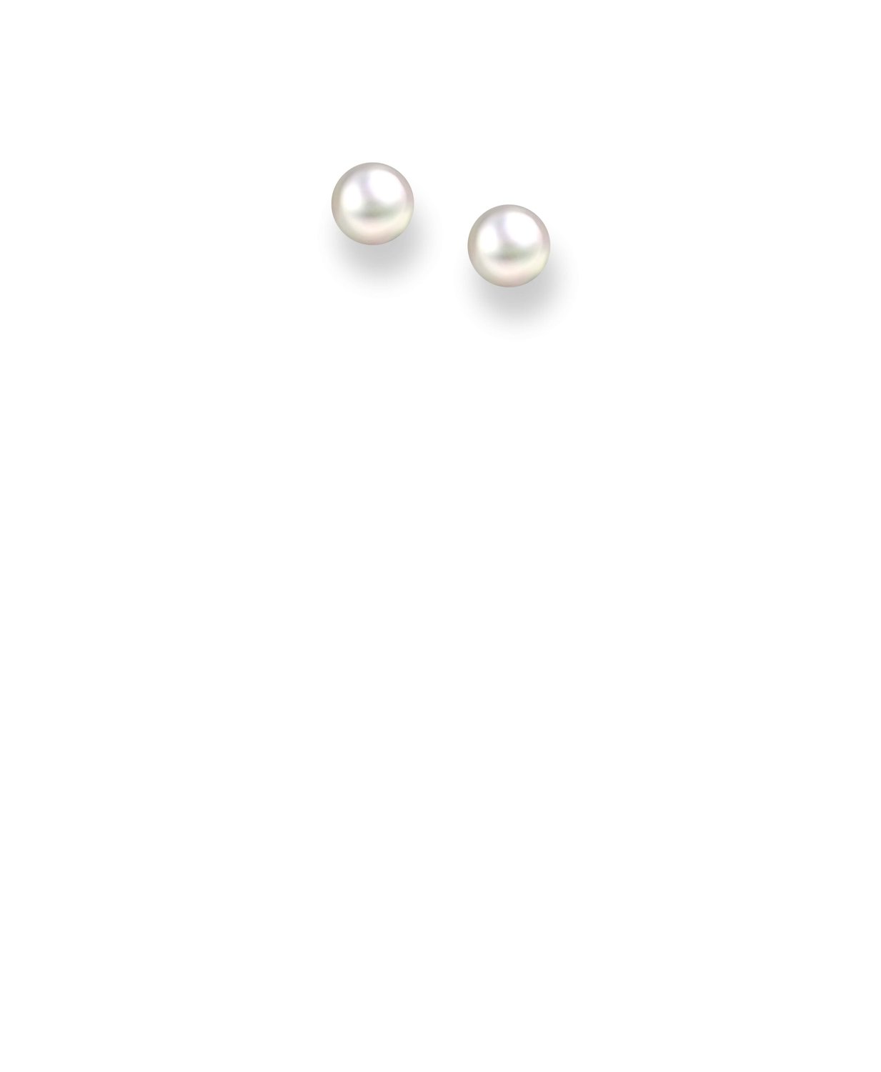 White Pearl Stud Earrings_0