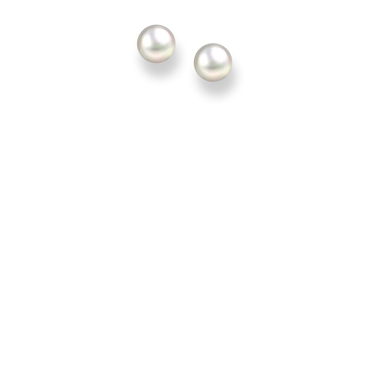 White Pearl Stud Earrings_0