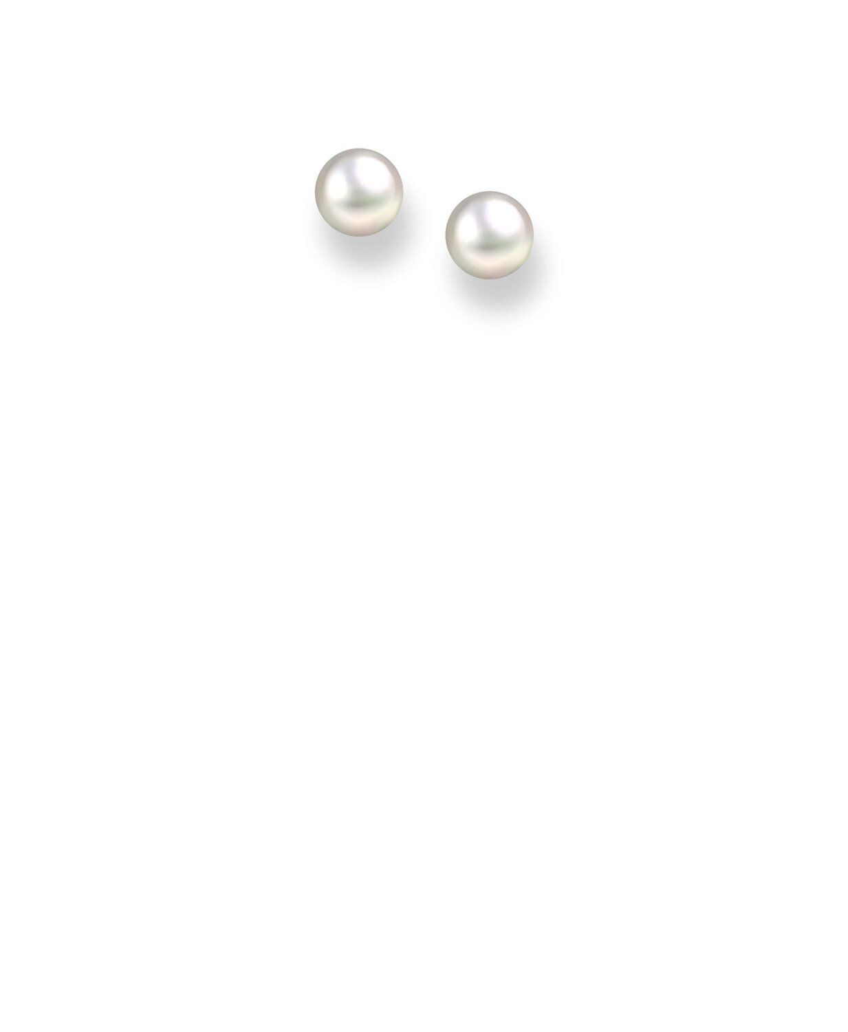 White Pearl Stud Earrings_0