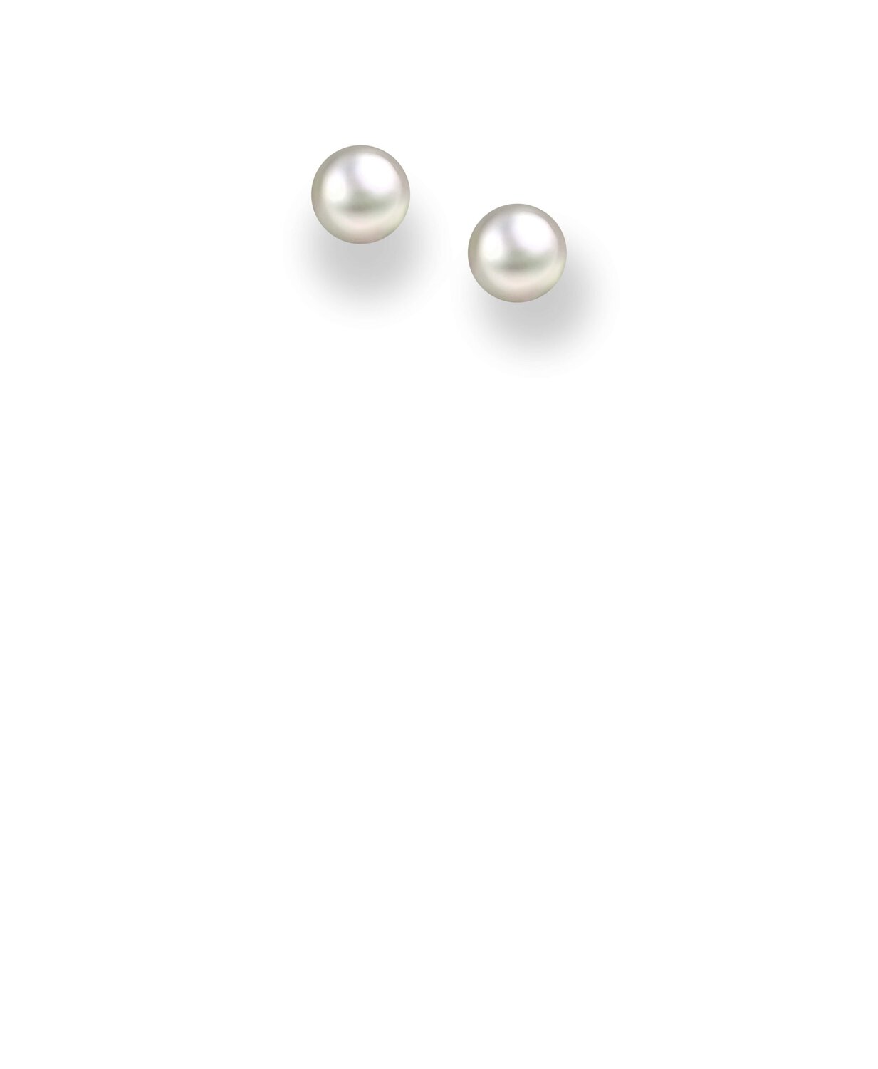 White Pearl Button Stud Earrings_0